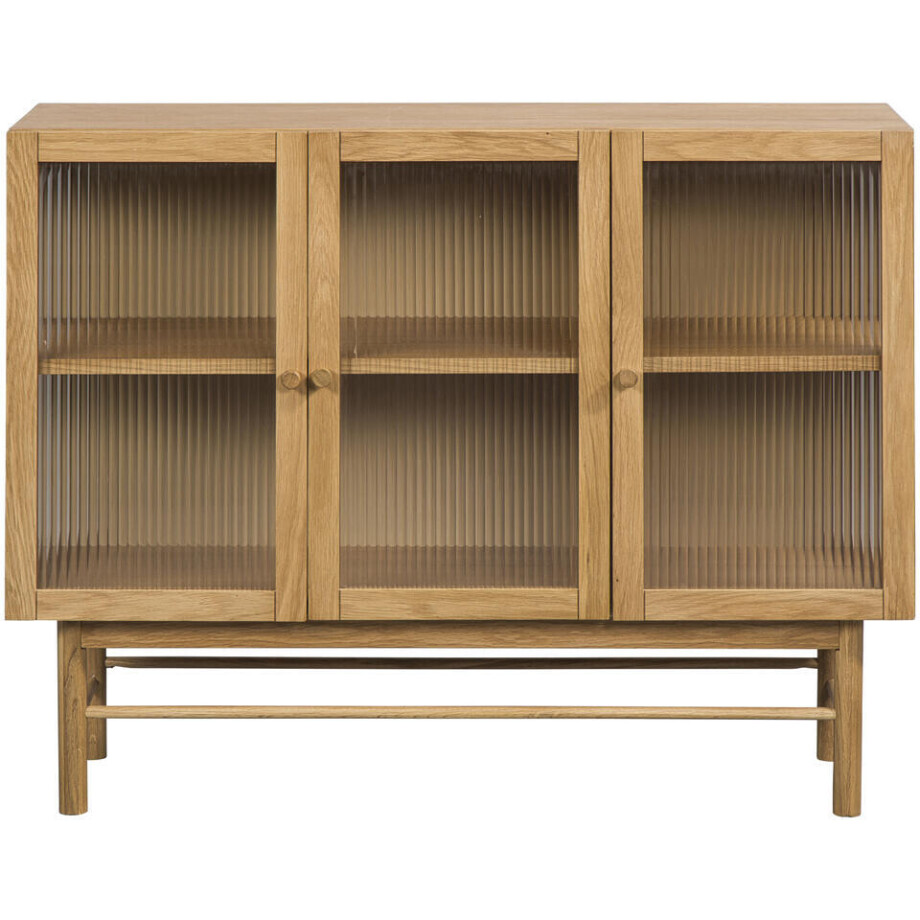 Leen Bakker - Vitrinekast Nigel - Naturel - 85x110x34 Cm - MDF - Bruin Leen Bakker - Vitrinekast Nigel - Naturel - 85x110x34 Cm - MDF - Bruin afbeelding 1