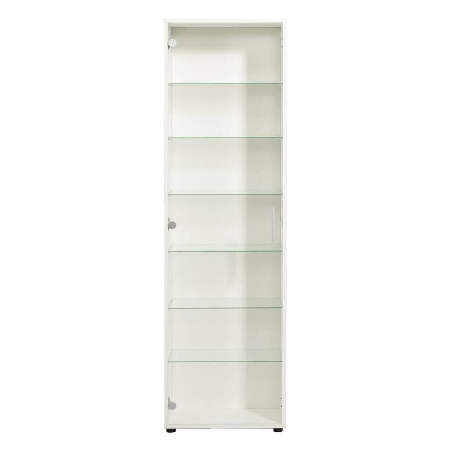 Leen Bakker - Vitrinekast Ansio - 172x50x30 Cm - Glas/Spaanplaat - Wit afbeelding 1