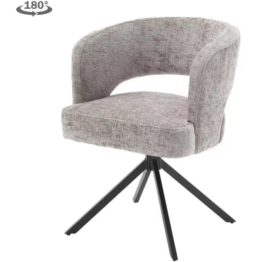 Tower Living eetkamerstoel Mura draaibaar met arm silver afbeelding 1