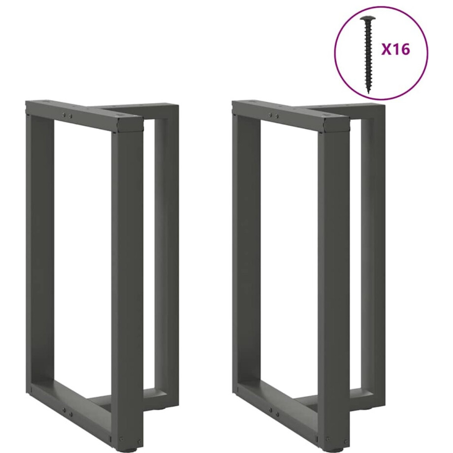 vidaXL - Bartafelpoten - 2 - st - T-vormig - 60x35x(90-91) - cm - staal - antraciet vidaXL - Bartafelpoten - 2 - st - T-vormig - 60x35x(90-91) - cm - staal - antraciet afbeelding 1