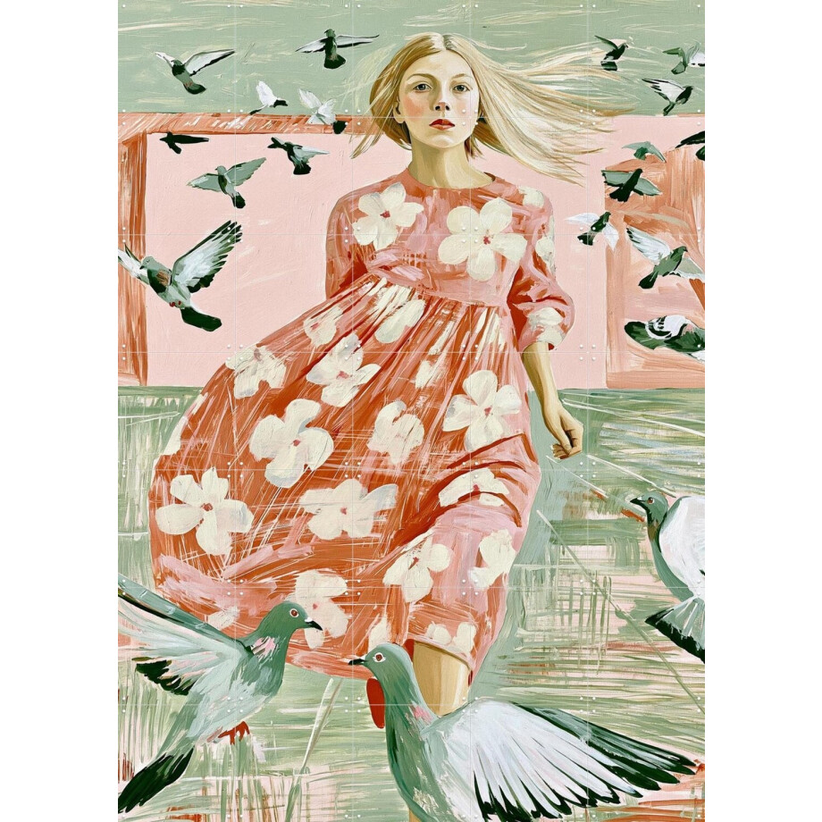 IXXI Vogelvrij, Artclaud - 100 x 140 cm - Gratis ophangtool - Grote wanddecoratie en posters - Modern, Trap, Woonkamer, Eetkamer, Gang, Mensen afbeelding 1