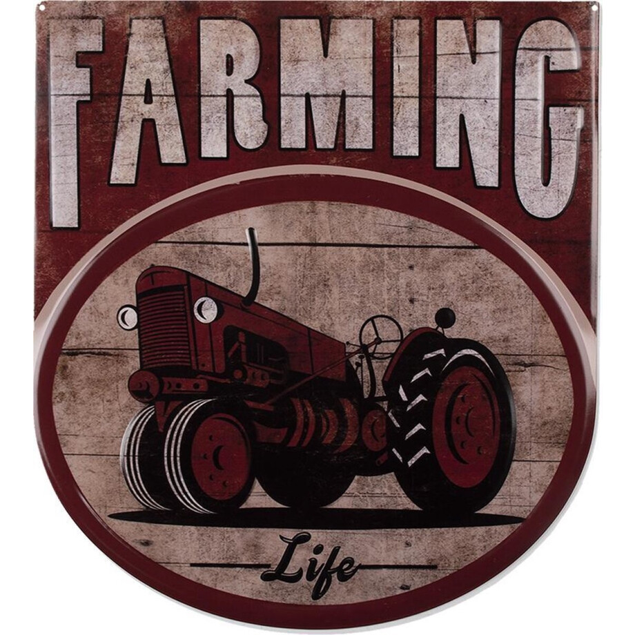 Clayre & Eef Tekstbord 50x56 cm Rood IJzer afbeelding 1