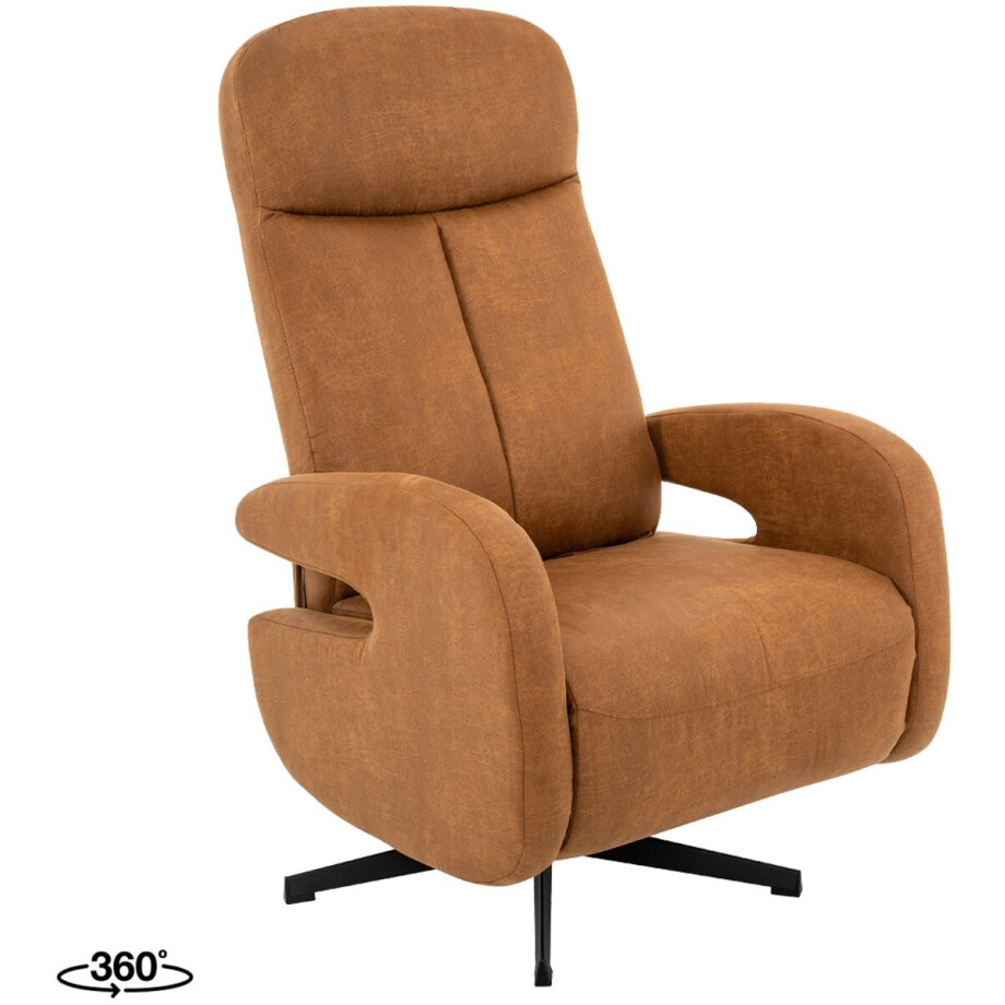 LABEL51 Esbjerg Fauteuil - Bruin - Stof - Manueel Verstelbaar - - afbeelding 1