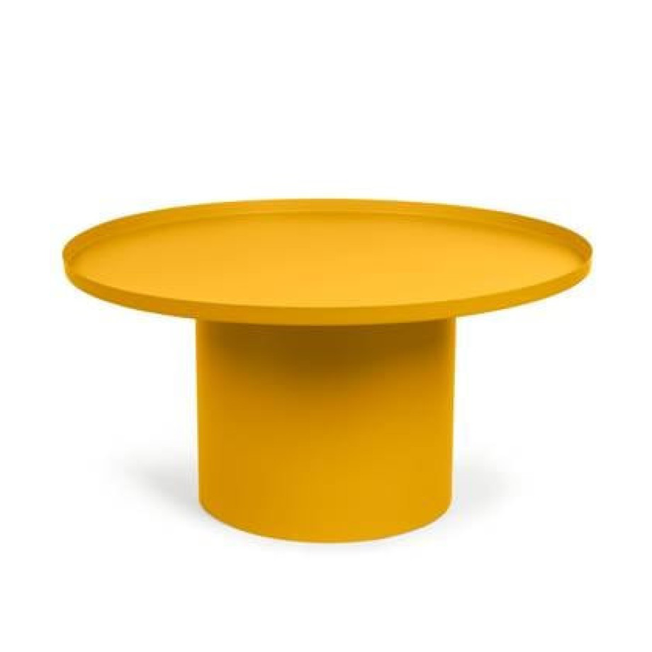 Kave Home - Fleksa ronde salontafel in mosterd metaal Ã 72 cm afbeelding 1