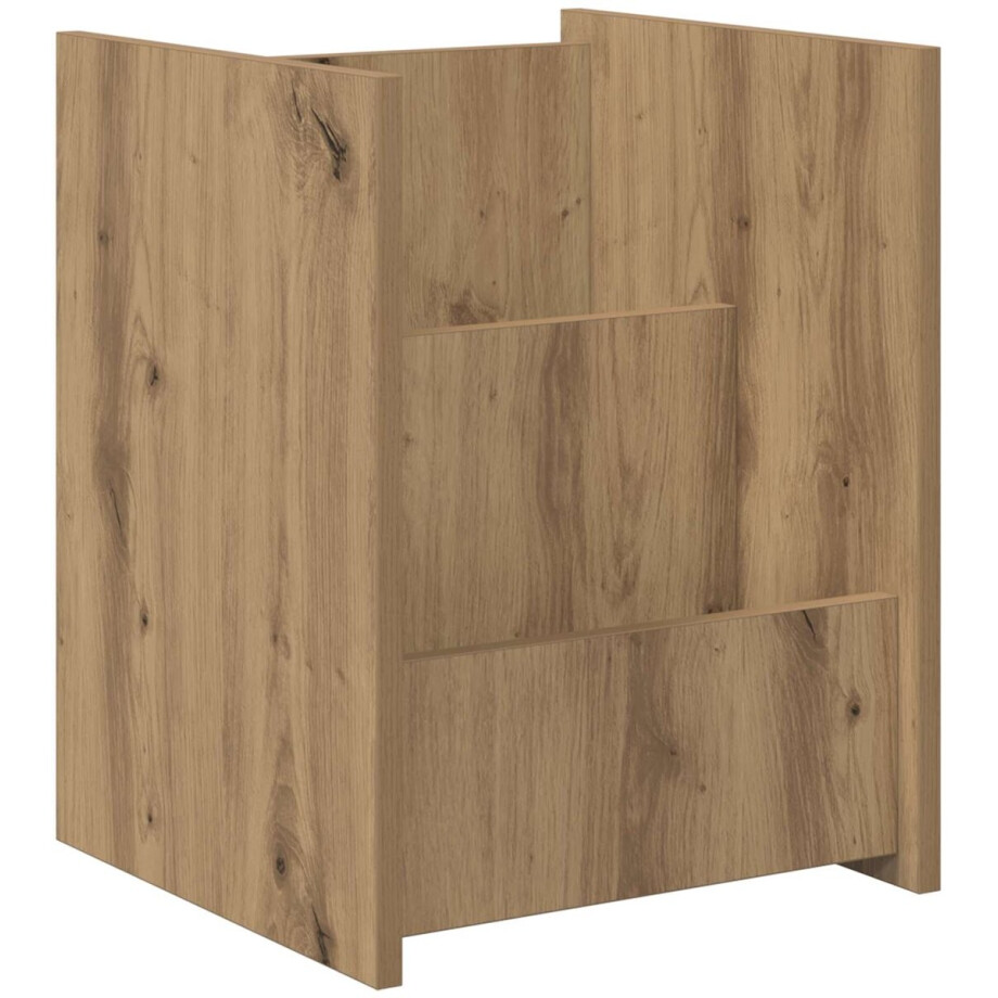 vidaXL - Tijdschriftenrek - Artisan - Eiken - 35 - x - 35 - x - 45 - cm - Bewerkt - hout afbeelding 1