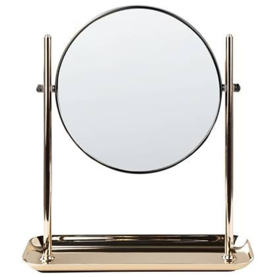 Beliani - FINISTERE - Make-up spiegel - Goud - IJzer afbeelding 1