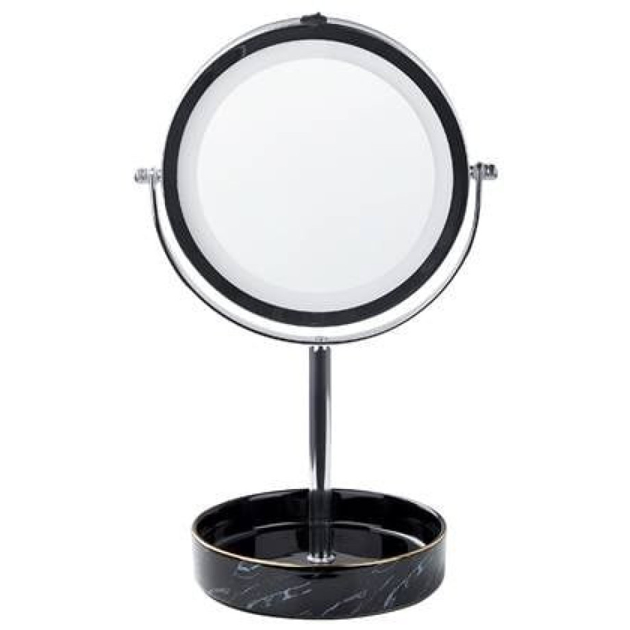 Beliani - SAVOIE - Make-up spiegel - Zilver|Zwart - IJzer afbeelding 1