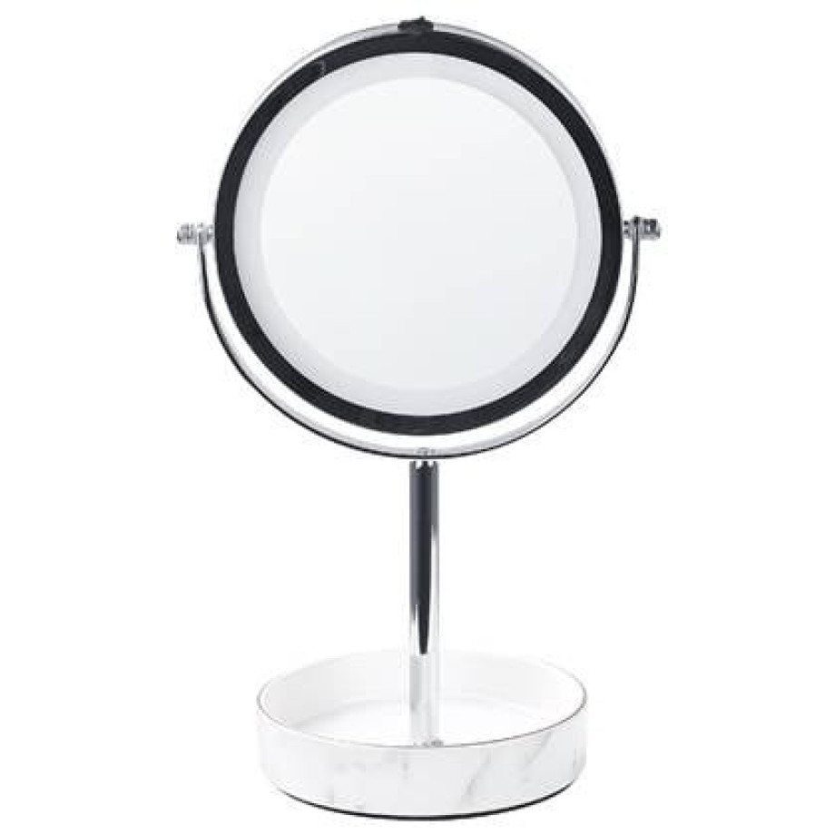 Beliani - SAVOIE - Make-up spiegel - Zilver|Wit - IJzer afbeelding 1