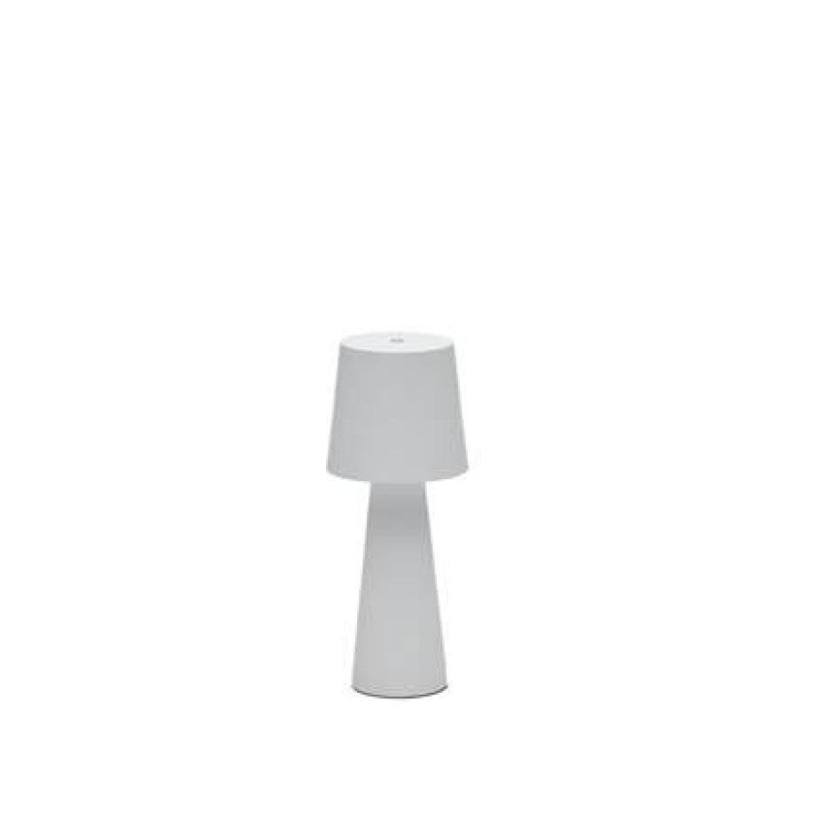 Kave Home - Arenys klein tafellampje met wit geschilderde afwerking afbeelding 1