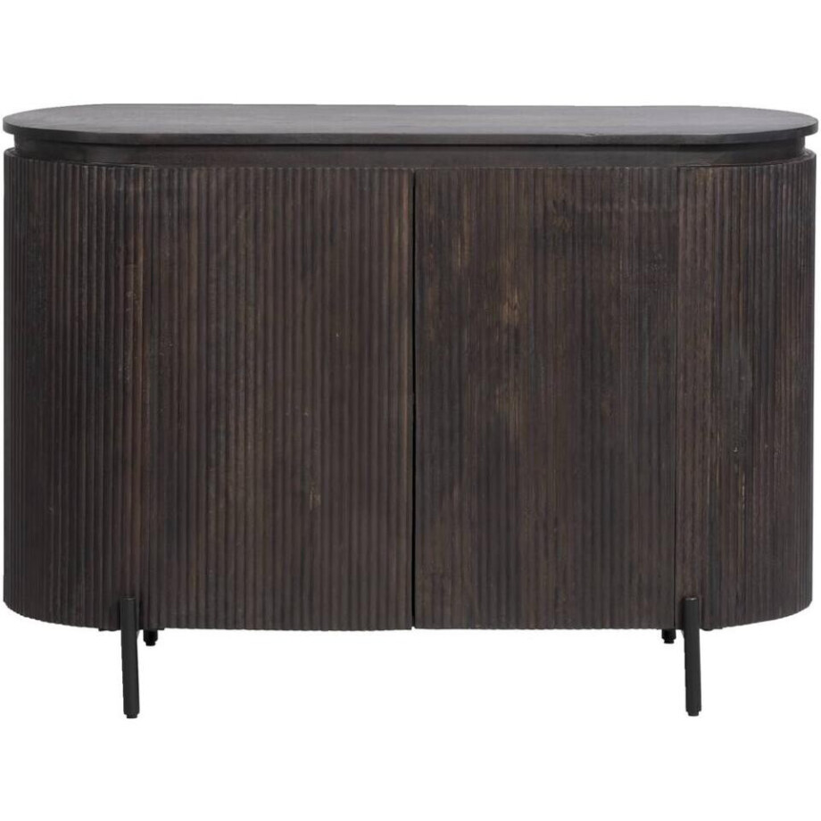 Leen Bakker - Dressoir Vito - Donker - 81x115x43 Cm - Mangohout - Bruin afbeelding 1