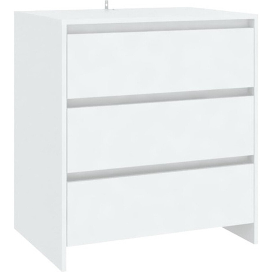 vidaXL - Dressoir - 70x41x75 - cm - bewerkt - hout - wit vidaXL - Dressoir - 70x41x75 - cm - bewerkt - hout - wit afbeelding 1