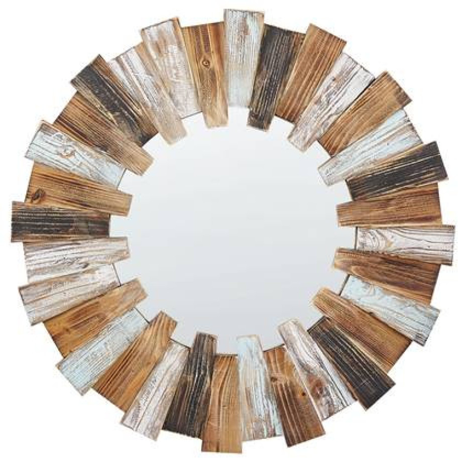 Beliani - ECATEPEC - Spiegel - Lichte houtkleur - MDF afbeelding 1