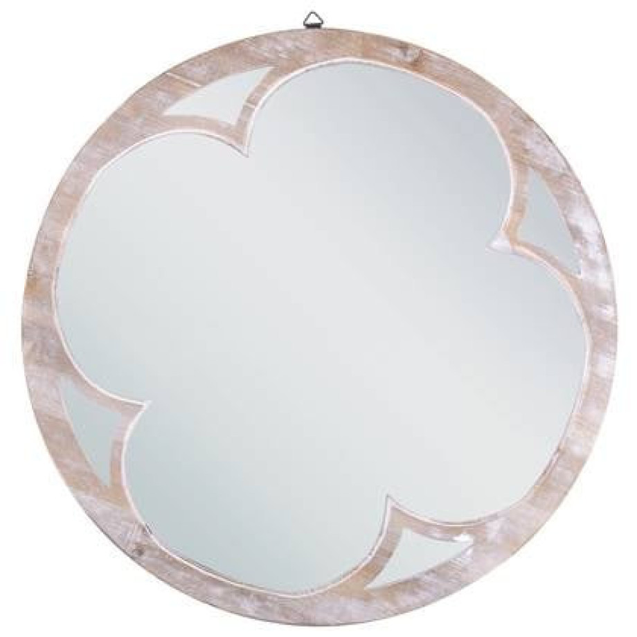 Beliani - MONCLOVA - Tafel spiegel - Lichte houtkleur - Dennenhout afbeelding 1