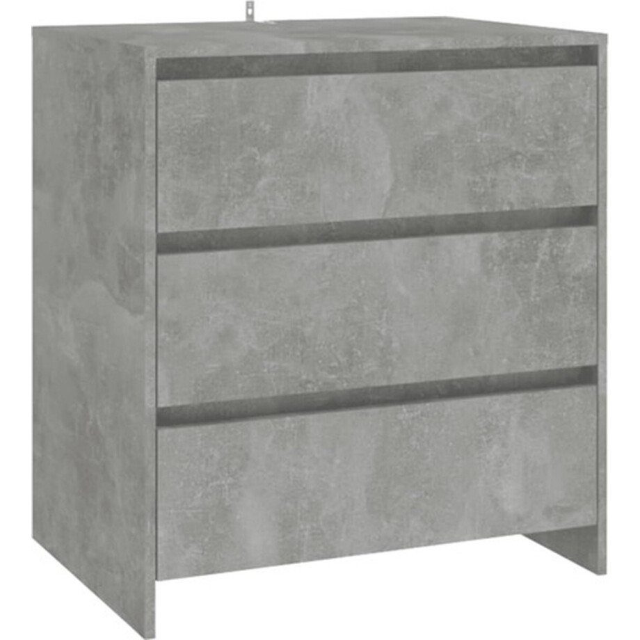 vidaXL - Dressoir - 70x41x75 - cm - bewerkt - hout - betongrijs vidaXL - Dressoir - 70x41x75 - cm - bewerkt - hout - betongrijs afbeelding 1