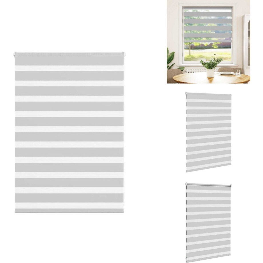 vidaXL Zebra Jaloezie - Zebra Jaloezieën - Zebra Rolgordijn - Dubbel Rolgordijn - Zebra rolgordijn 105x100 cm stofbreedte 100,9 cm lichtgrijs vidaXL Zebra Jaloezie - Zebra Jaloezieën - Zebra Rolgordijn - Dubbel Rolgordijn - Zebra rolgordijn 105x100 cm stofbreedte 100,9 cm lichtgrijs afbeelding 1