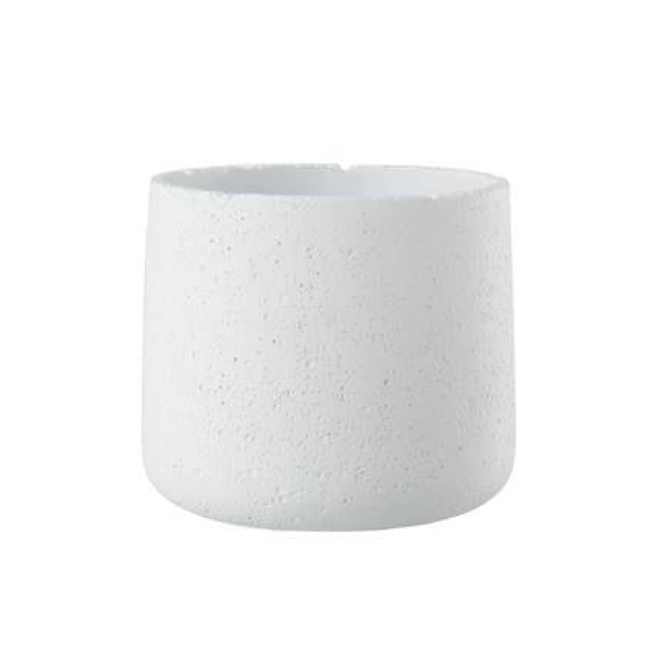 J-Line Bloempot Potine Cement Wit Large afbeelding 1