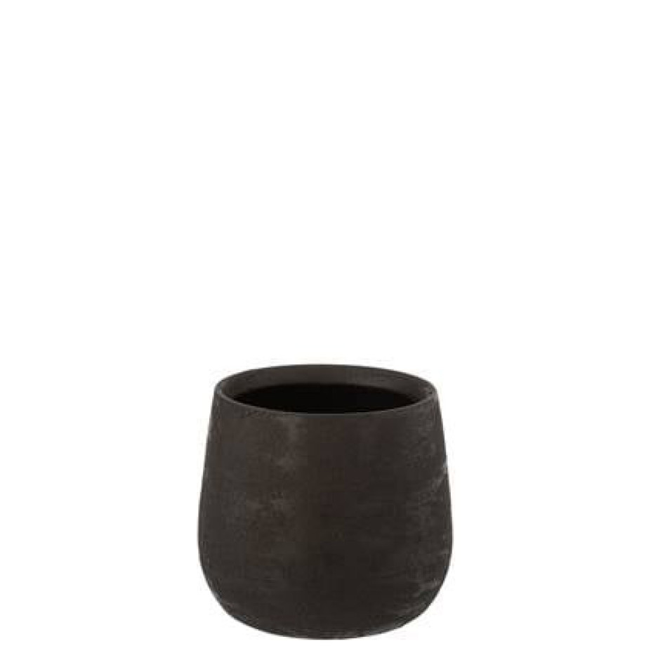 J-Line Bloempot Oneffen - keramiek - zwart - M - Ã 19 cm afbeelding 1