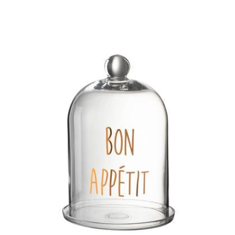 J-Line Stolp Bon Appetit Rond Glas Transparant|Koper afbeelding 1