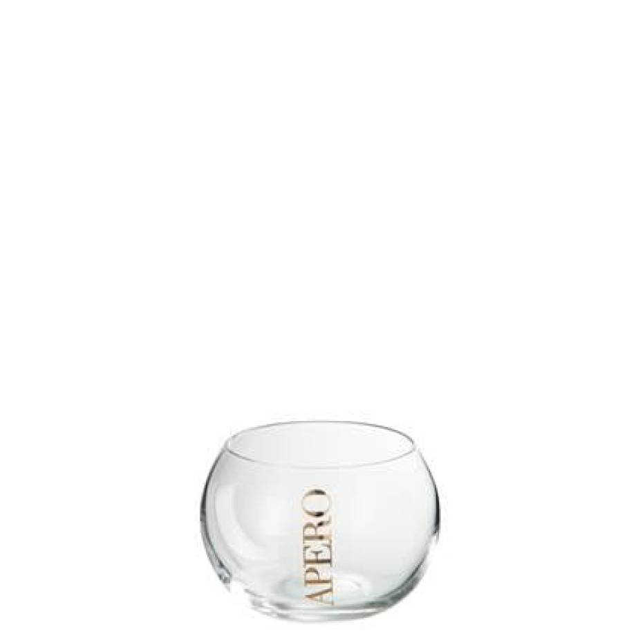 J-Line Apero glas - drinkglas - transparant| goud - 6x afbeelding 1