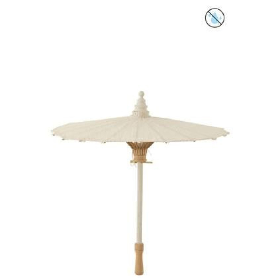 J-Line parasol Tumanggal - textiel|hout - wit afbeelding 1