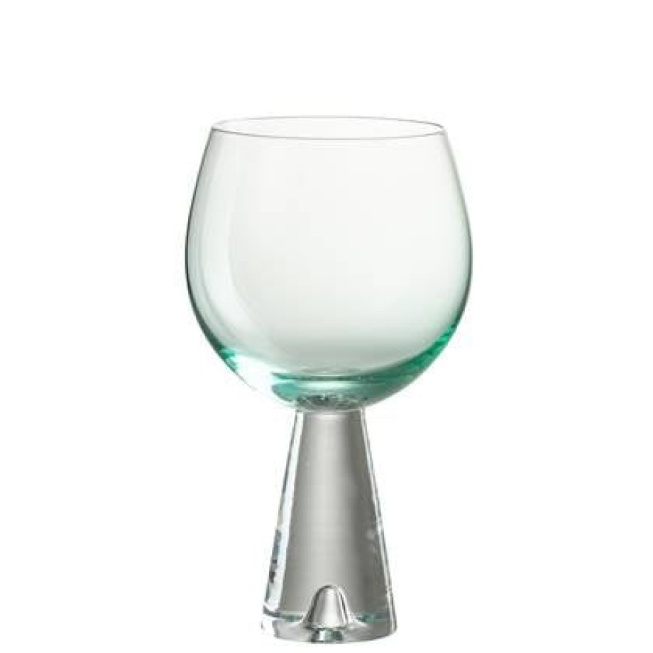 J-Line Daen wijnglas - glas - azuur| transparant - 4x afbeelding 1