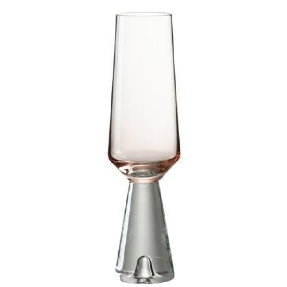 J-Line Walker champagneglas - glas - transparant| oranje - 4x afbeelding 1