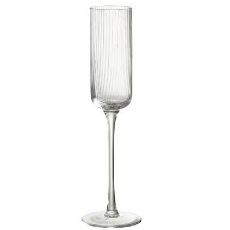 J-Line Louise champagneglas - glas - transparant - 6x afbeelding 1