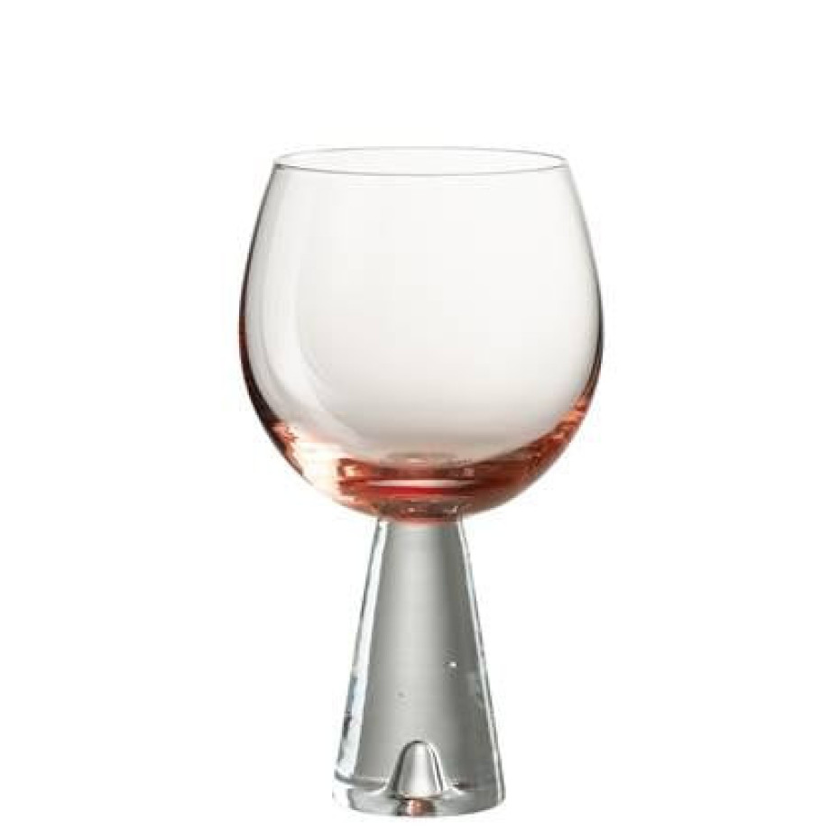 J-Line Daen wijnglas - glas - oranje| transparant - 4x afbeelding 1