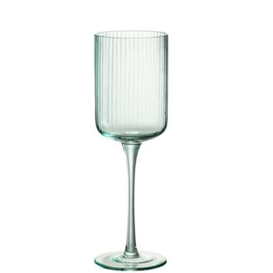J-Line Ralp wijnglas - glas - groen - 6x afbeelding 1
