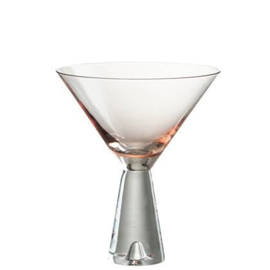 J-Line Lewis cocktailglas - glas - transparant| oranje - 4x afbeelding 1