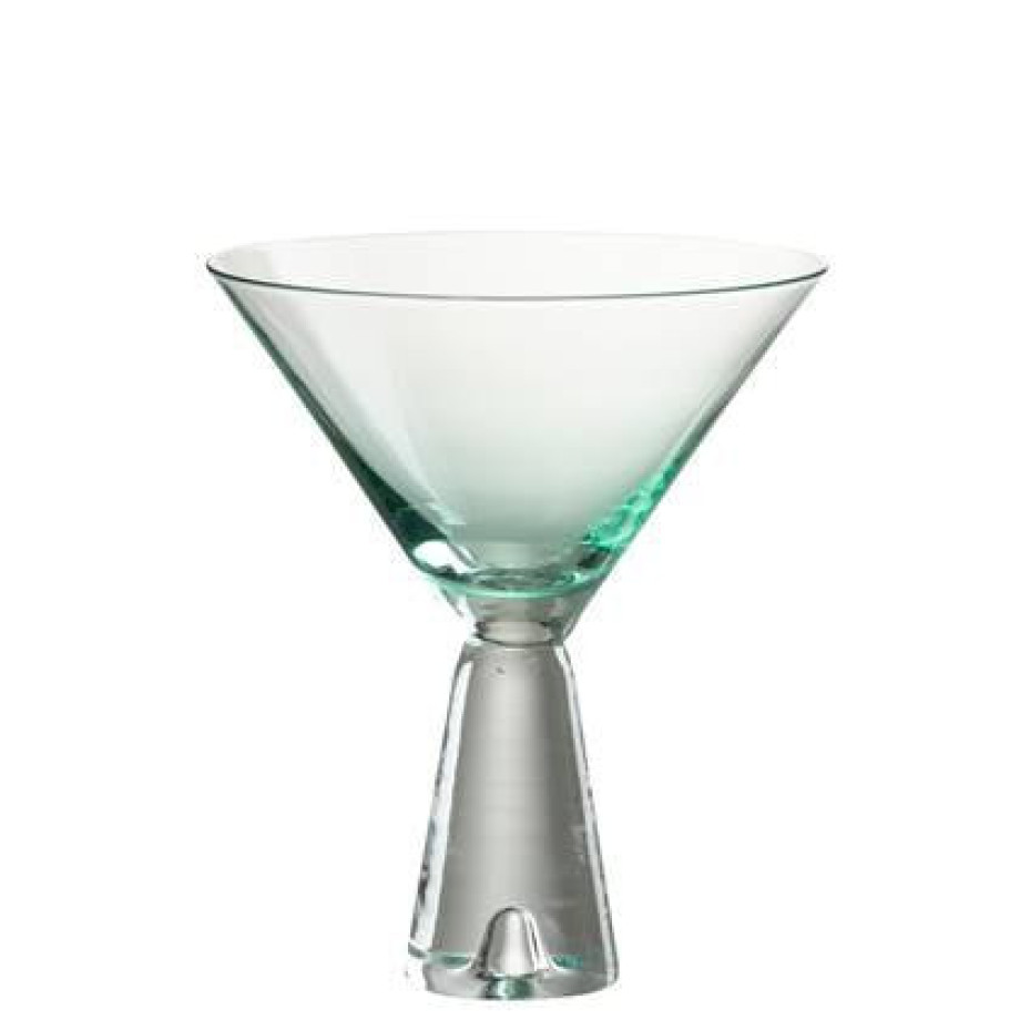 J-Line Lewis cocktailglas - glas - transparant| azuur - 4x afbeelding 1