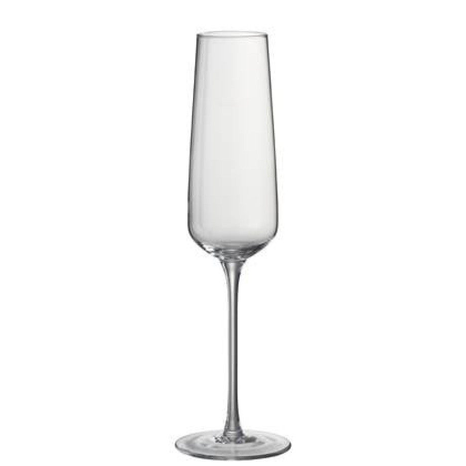 J-Line Leo champagneglas - glas - transparant - 6x afbeelding 1