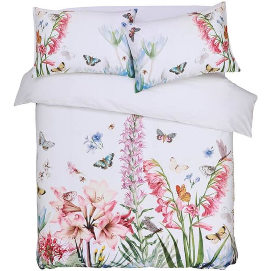 M.M Linen Fleur Dekbedovertrek - Tweepersoons - 200x200/220 cm - Wit afbeelding 1