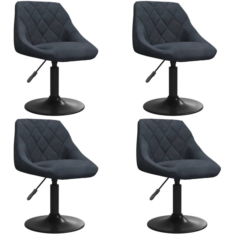vidaXL - Eetkamerstoelen - draaibaar - 4 - st - fluweel - donkergrijs afbeelding 1