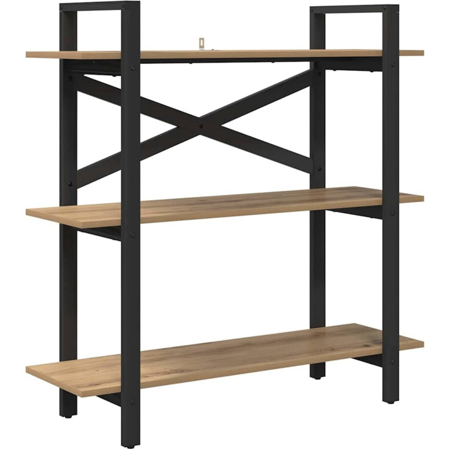 vidaXL - Boekenplank - Artisan - Eiken - 100 - x - 33.5 - x - 64 - cm - Bewerkt - hout afbeelding 1