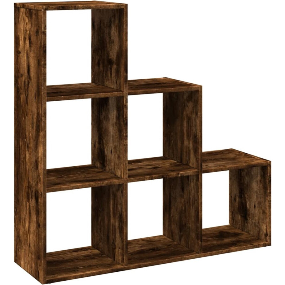 vidaXL - Kamerscherm - / - boekenkast - 3-laags - 99x29x99 - cm - hout - gerookt - eiken vidaXL - Kamerscherm - / - boekenkast - 3-laags - 99x29x99 - cm - hout - gerookt - eiken afbeelding 1