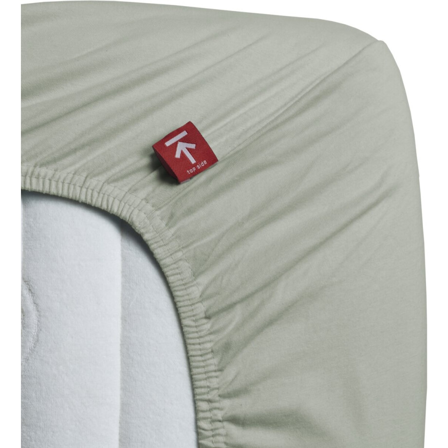 Beddinghouse - Jersey - Hoeslaken - 140x220 cm - Grijsgroen Beddinghouse - Jersey - Hoeslaken - 140x220 cm - Grijsgroen afbeelding 1