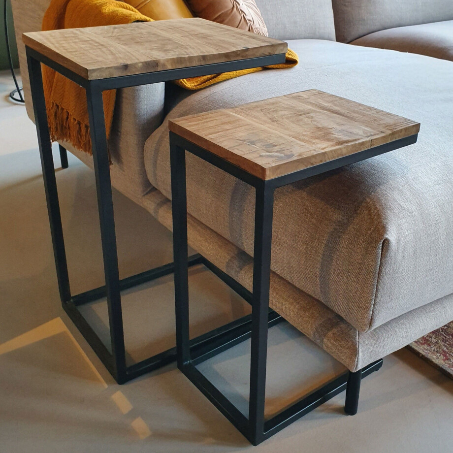 Brix Bijzettafel 'Jordy' Black, set van 2 stuks, kleur Zwart Brix Bijzettafel 'Jordy' Black, set van 2 stuks, kleur Zwart afbeelding 1