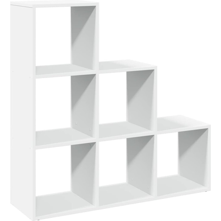 vidaXL - Kamerverdeler - Boekenkast - 3-laags - Wit - 99x29x99 - cm - Bewerkt - Hout vidaXL - Kamerverdeler - Boekenkast - 3-laags - Wit - 99x29x99 - cm - Bewerkt - Hout afbeelding 1