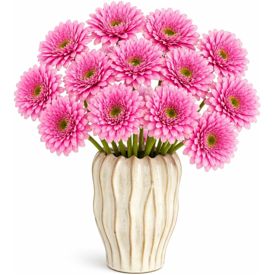 Mica Decorations Kunstbloem Gerbera Floral - 12x - H60 cm - roze - kunststof - stelen kunstbloemen - boeket - rozen bloemetjes Mica Decorations Kunstbloem Gerbera Floral - 12x - H60 cm - roze - kunststof - stelen kunstbloemen - boeket - rozen bloemetjes afbeelding 1