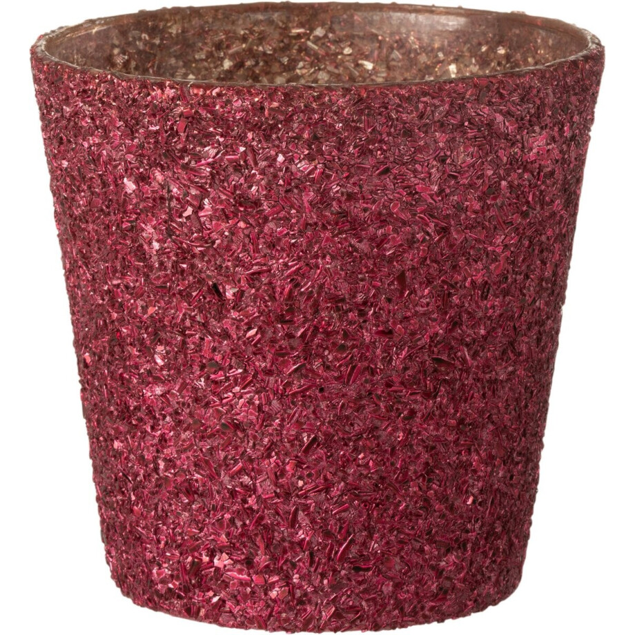 J-Line windlicht Glitter - glas - fuchsia - large J-Line windlicht Glitter - glas - fuchsia - large afbeelding 1
