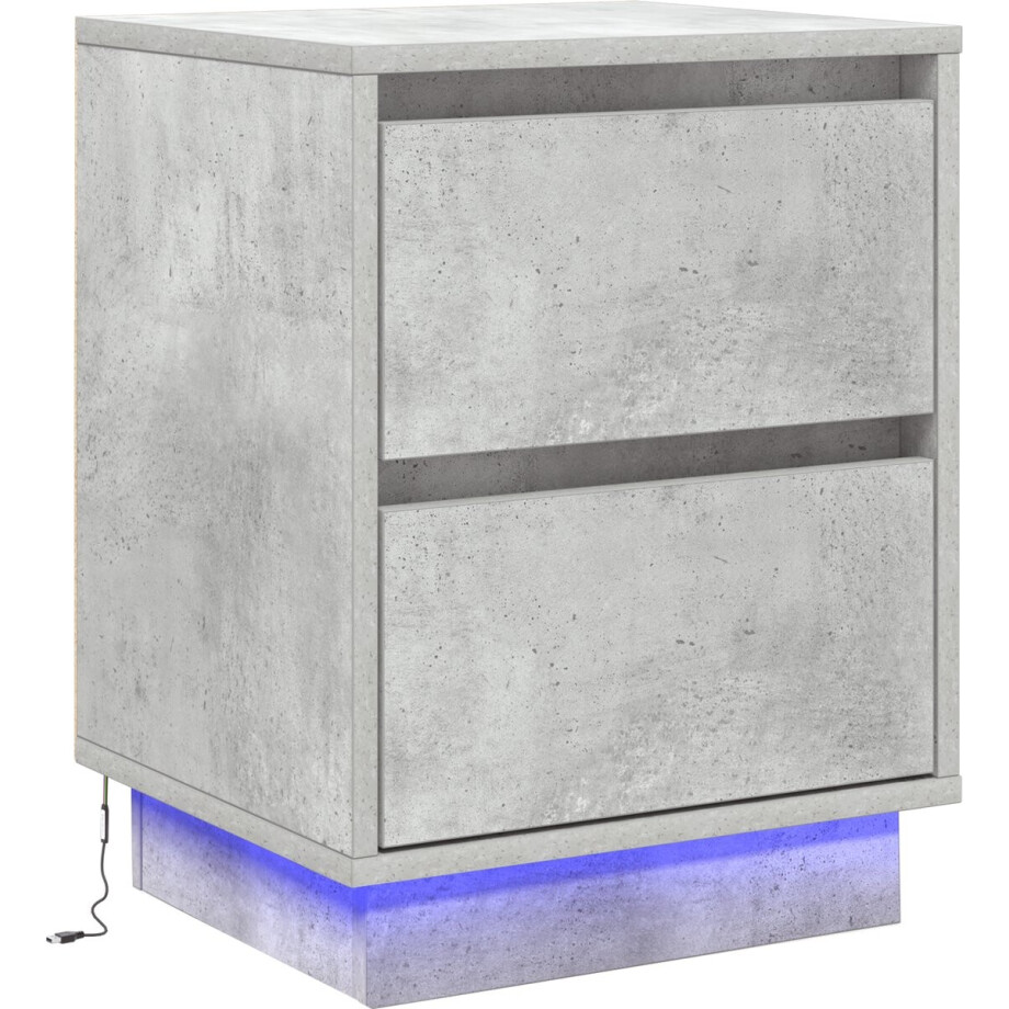 vidaXL - Nachtkastje - Beton - Grijs - 39 - x - 34,5 - x - 50 - cm - Bewerkt - hout afbeelding 1