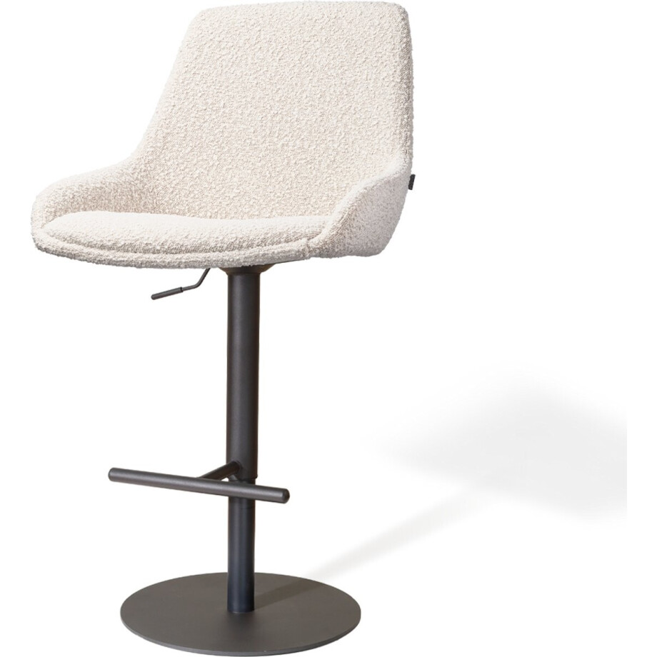 Nolon Niva-Isa Draaibare Tulp Barkruk Bouclé Beige - Verstelbaar - Mat Zwart Onderstel - Japandi - Comfortabel Nolon Niva-Isa Draaibare Tulp Barkruk Bouclé Beige - Verstelbaar - Mat Zwart Onderstel - Japandi - Comfortabel afbeelding 1