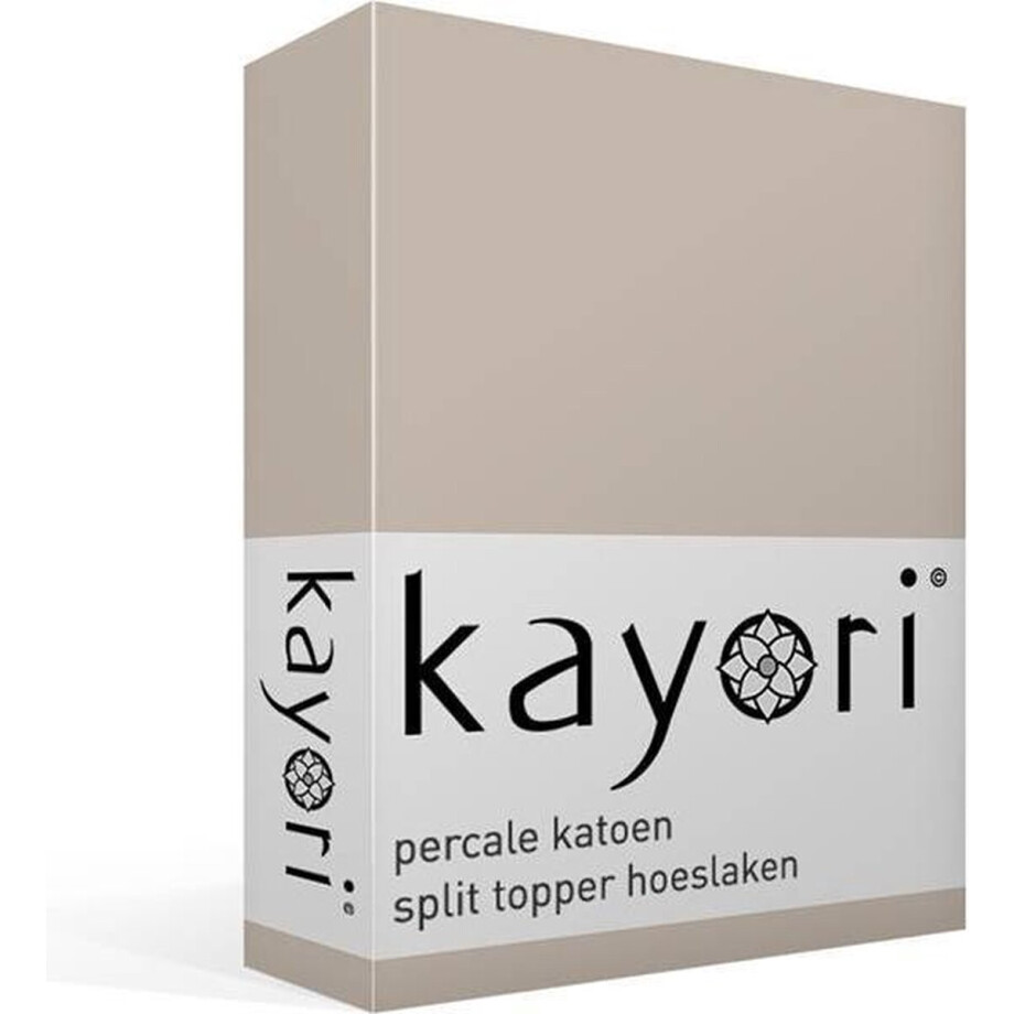 Kayori Shizu - Percale katoen - Split-topper - Hoeslaken - Tweepersoons - 160x200 cm - Zand Kayori Shizu - Percale katoen - Split-topper - Hoeslaken - Tweepersoons - 160x200 cm - Zand afbeelding 1