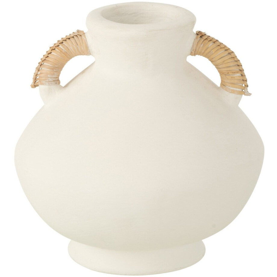 J-Line vaas Leo Terracotta - cement - wit/naturel - 30 cm hoog J-Line vaas Leo Terracotta - cement - wit/naturel - 30 cm hoog afbeelding 1