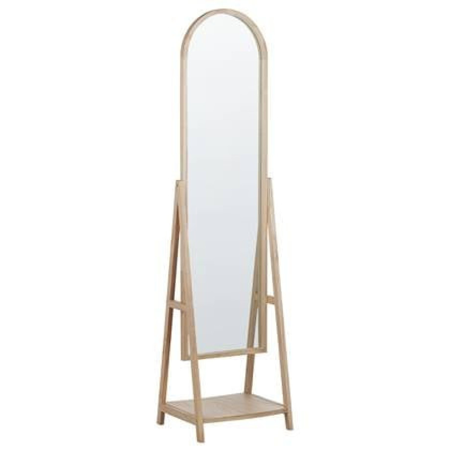 Beliani-CHAMBERY-Staande spiegel-Lichte houtkleur-Paulowniahout afbeelding 1