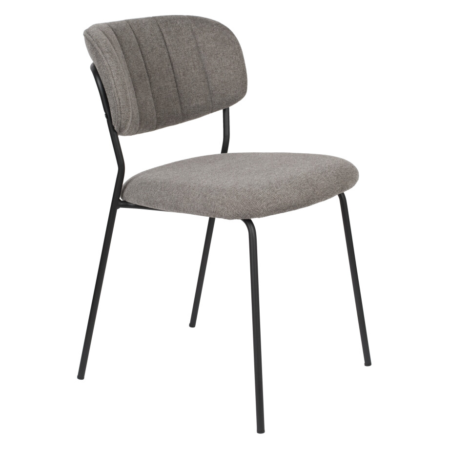 ZILT Eetkamerstoel 'Kolten' kleur Zwart/Lichtgrijs ZILT Eetkamerstoel 'Kolten' kleur Zwart/Lichtgrijs afbeelding 1