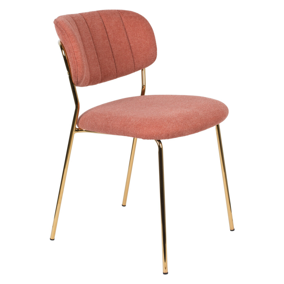 ZILT Eetkamerstoel 'Kolten' kleur Goud/Roze ZILT Eetkamerstoel 'Kolten' kleur Goud/Roze afbeelding 1