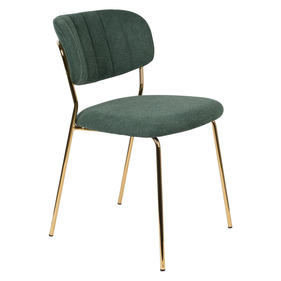 ZILT Eetkamerstoel 'Kolten' kleur Goud/Donkergroen ZILT Eetkamerstoel 'Kolten' kleur Goud/Donkergroen afbeelding 1