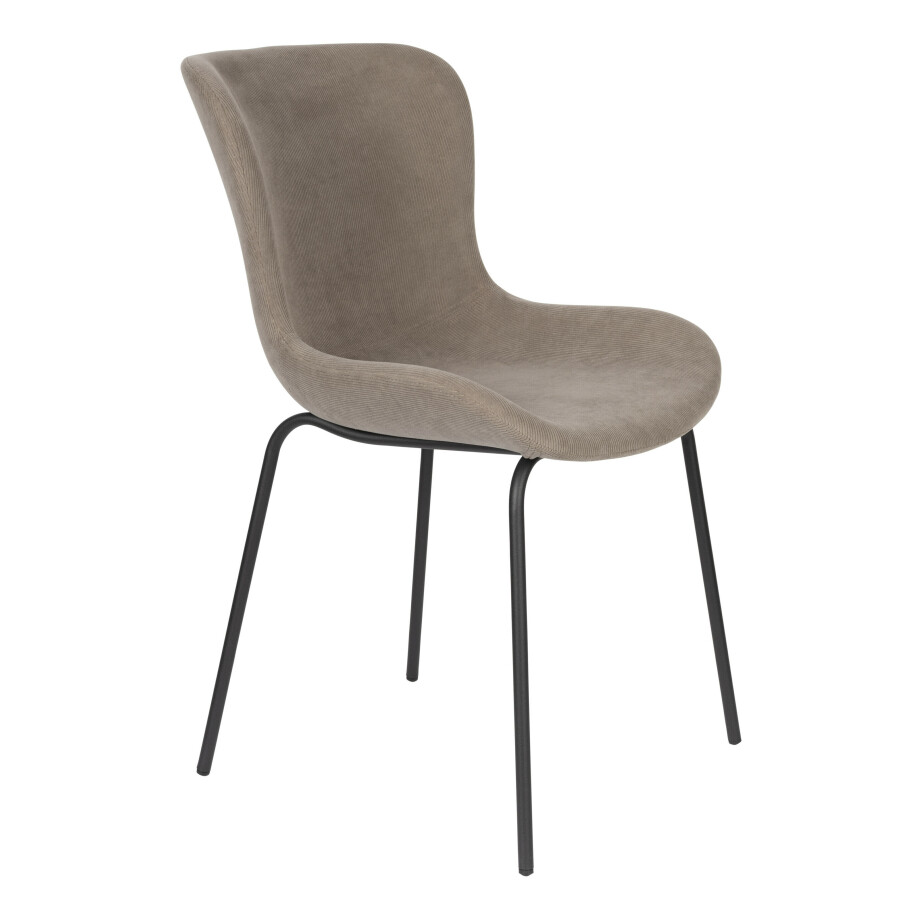 ZILT Eetkamerstoel 'Mauricio' Rib, kleur Grijs ZILT Eetkamerstoel 'Mauricio' Rib, kleur Grijs afbeelding 1